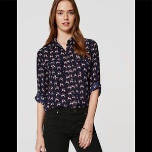 Loft Deer Utility Blouse NWT